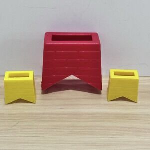 VTG Lincoln Logs Replacement Accessories 3 Chimneys 2 Yellow Small 1 Red Large